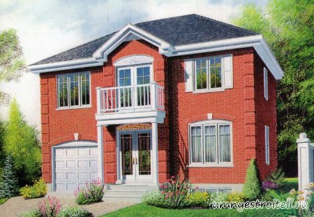 План коттеджа-особняка в колониальном стиле.