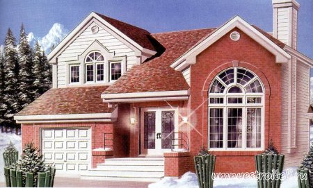 План дома двухэтажного с парадной лестницей.