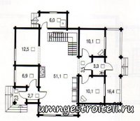 Проект коттеджа Элитный из бревна.