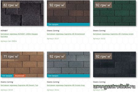 Битумная черепица цена