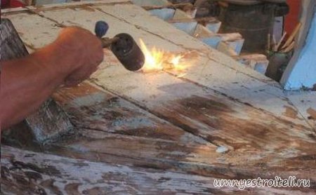 Устранение краски при помощи строительного фена