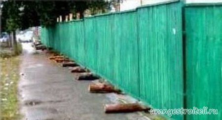 Временный забор.