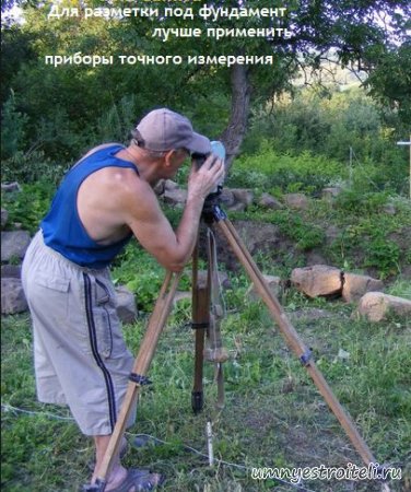 Разметка фундамента.