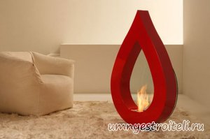 Футуристический камин на жидком топливе.