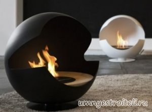 Футуристический камин на жидком топливе.