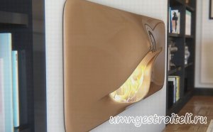 Футуристический камин на жидком топливе.