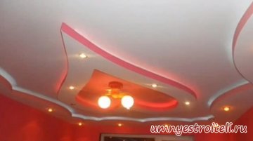 Потолок из гипсокартона в форме сердца