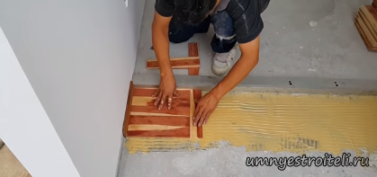 Укладка паркета на хороший клей