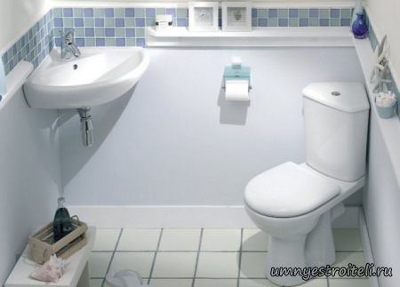Вариант установки унитаза в угол