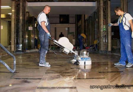 шлифовка пола из камня