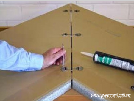 соединение столешницы стяжками