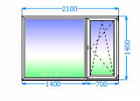 цена на пластиковые окна в ДНР на трхсекционное окно с крайней створкой
