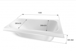 Вкладыш под чугунную ванную 1,5м (45 глубина)