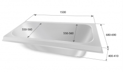 Вкладыш в стальную ванную длинною 1,5 метра