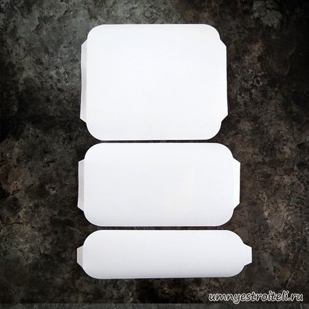 вЫРЕЗАЕМ ТРИ ПРЯМОУГОЛЬНИКА ПО РАЗМЕРАМ