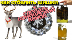 Как отбелить шишки и сделать венок