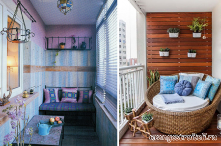 Зона для отдыха на балконе