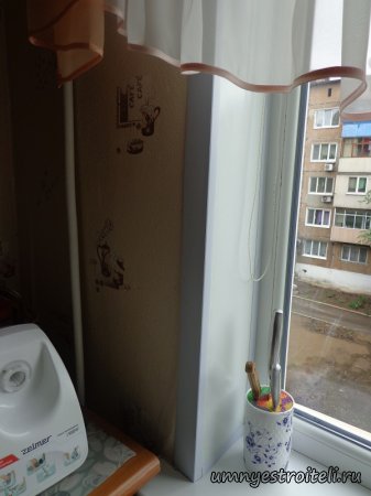 Откосы на кухне из пластика