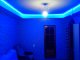 Потолок из гипсокартона Енакиево с синей светодиодной лентой