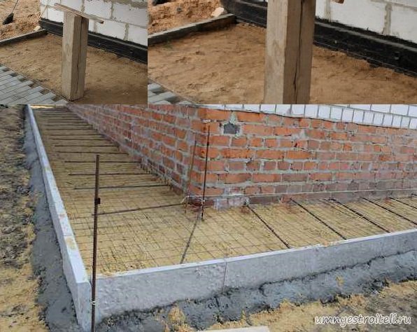 Установка опалубки вокруг отмостки