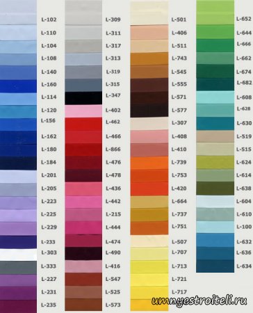 Натяжные потолки RENOLIT цветовая гамма