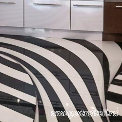 3Д полы с рисунком в кухне