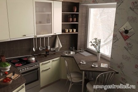 Дизайн маленькой кухни 16