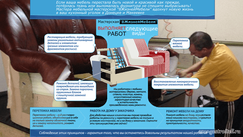 Ремонт кухонных уголков на заказ