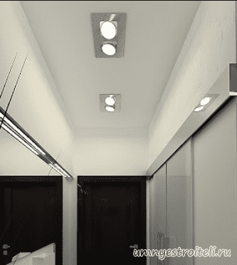Одноуровневый потолок в коридоре
