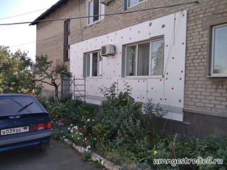 Утепление фасада пенопластом