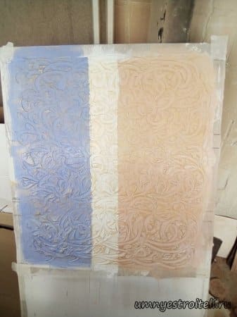 штукатурка Гротто песочного и голубого цвета