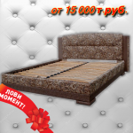 Кровать в мягкой обивке Лаура серого цвета