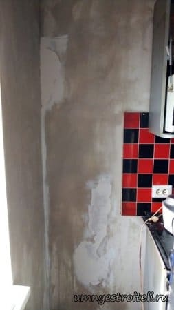 Шпаклёвка стен под обои на кухне