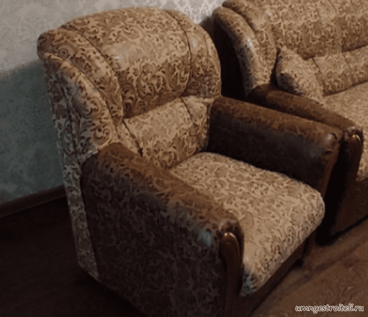 Перетяжка кресла в ткань латина