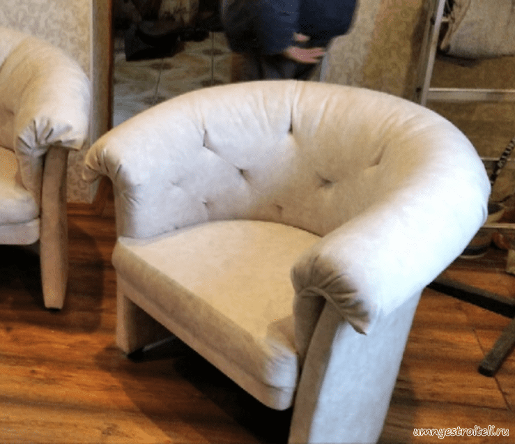 Перетяжка кресла из набора ткань микровелюр