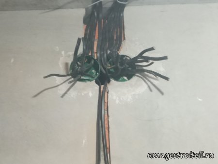 Отверстия в бетонной стене для подрозетников