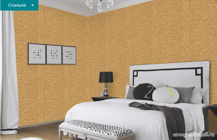 Моделирование обоев в комнате спальня обои Декопринт