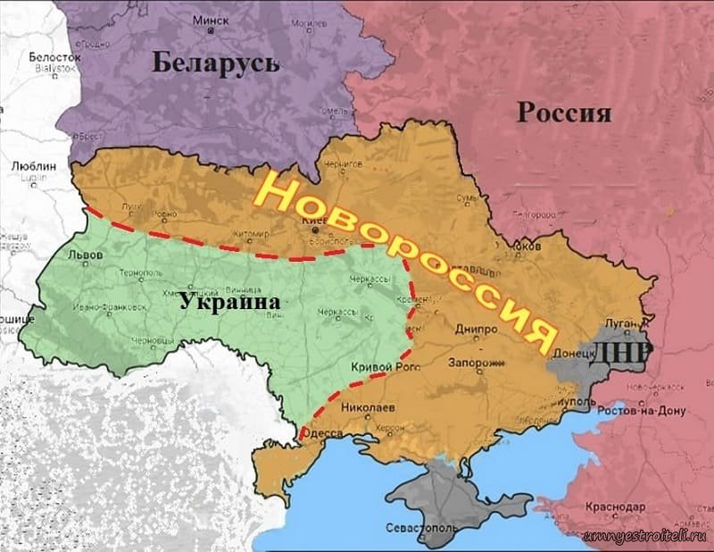 Карта малороссии и новороссии на карте украины