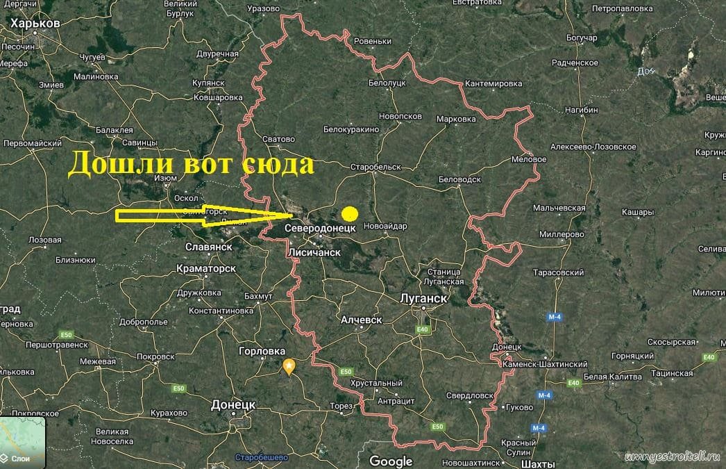 Карта луганска красная площадь