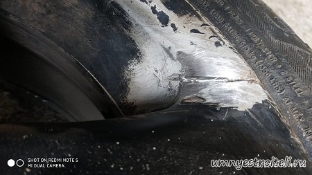 Трещина и сколь на автомобильном диске