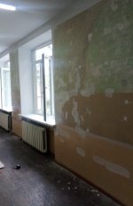 2 Шпаклёвка стен в школе Донецк