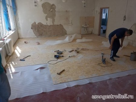 Ремонт полов в школе Донецк