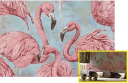 Обои в детскую комнату тематики орнитология Розовый фламинго