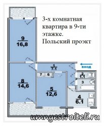 Сколько обоев в трёхкомнатной квартире 9 этажного дома