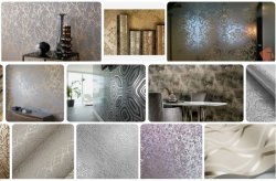 Обои для стен с металлезированной поверхность