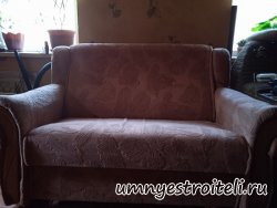 Перетяжка софы материалами заказчика ориентировочно 14 000