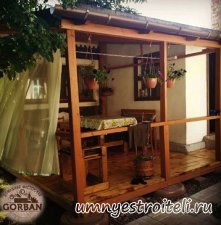 Беседка вернада из натурального дерева