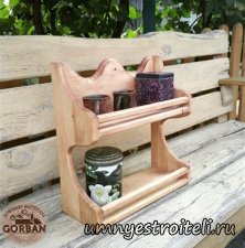 Полка на кухню изнатурального дерева ручной работы