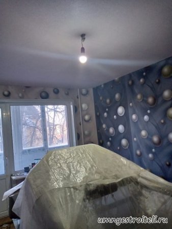 Обои в спальне с кругами тёмными и светлыми Макеевка