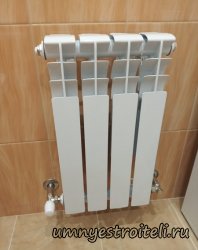 Установка радиатора в ванной